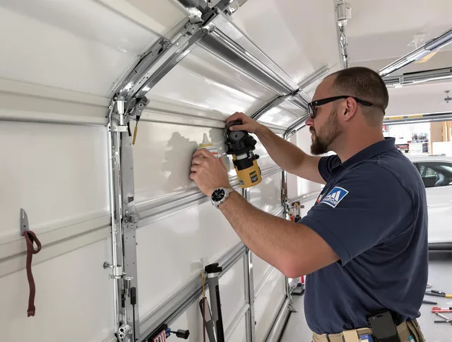 Glendora Garage Door Repair technician quieting a noisy garage door in Glendora