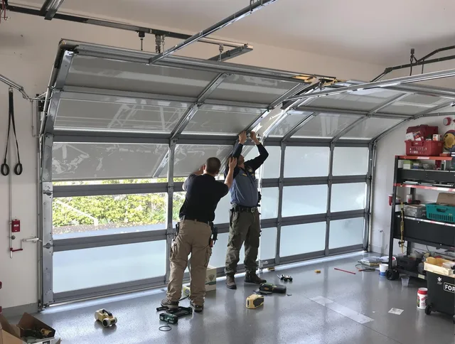 Glendora Garage Door Repair expert performing precise panel replacement on Glendora garage door