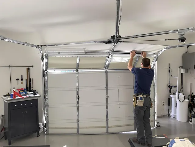 Glendora Garage Door Repair specialist performing precise section replacement on Glendora garage door